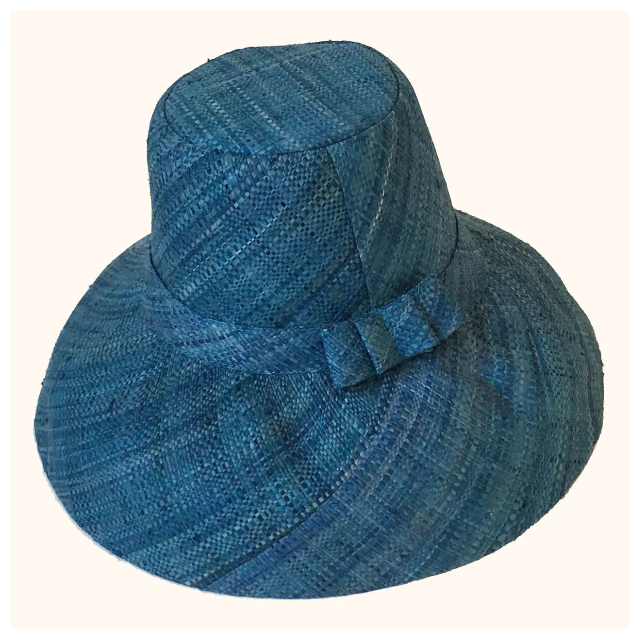 Large Raffia Summer Hat - Turquoise - THE BRISTOL ARTISAN