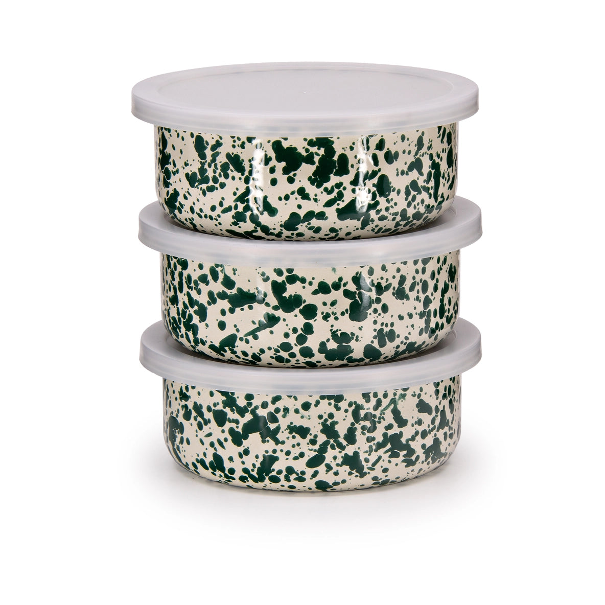 Green Splatter Enamel Storage Box - THE BRISTOL ARTISAN