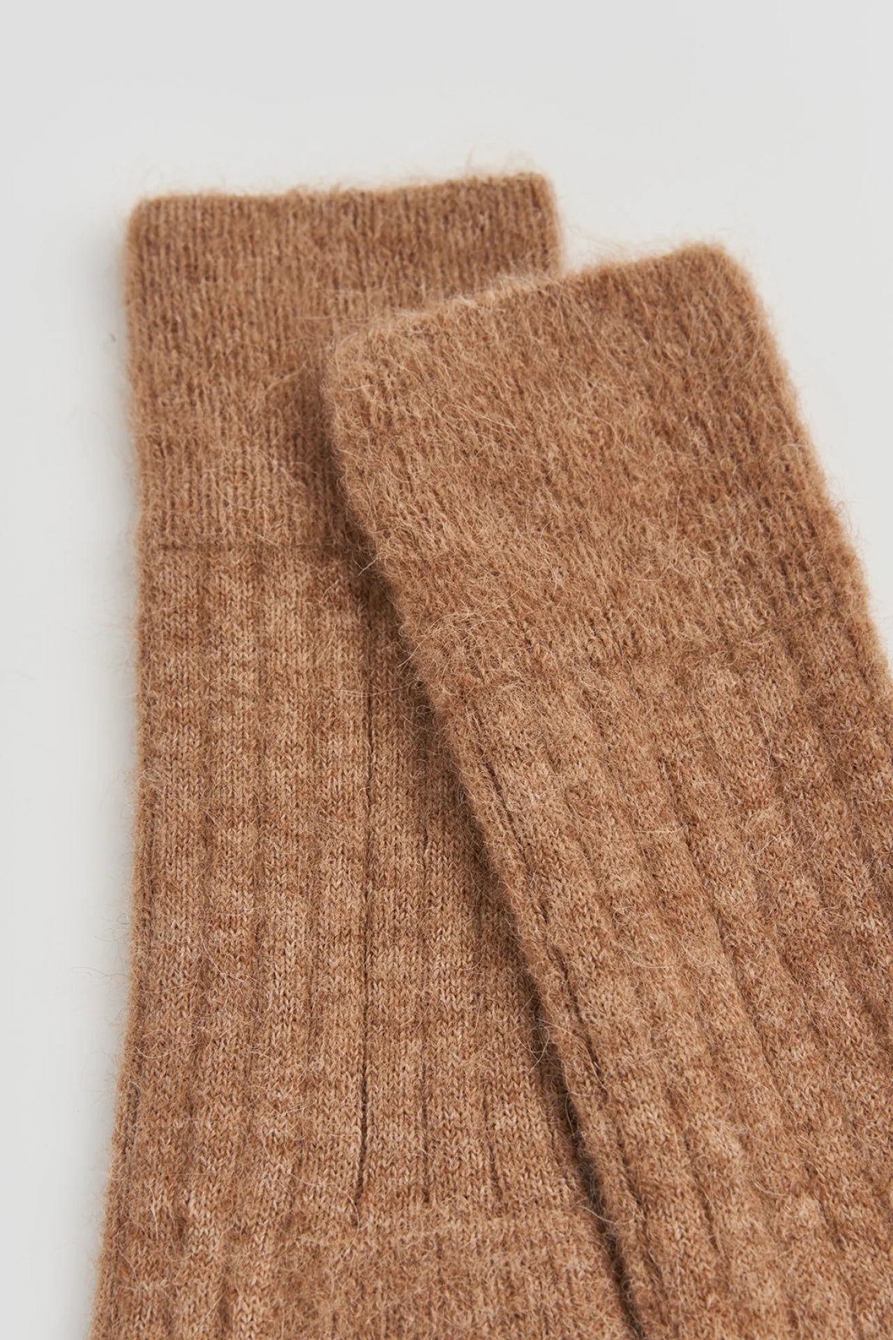 Ultra Soft Alpaca Ribbed Bed Socks - Beige - THE BRISTOL ARTISAN