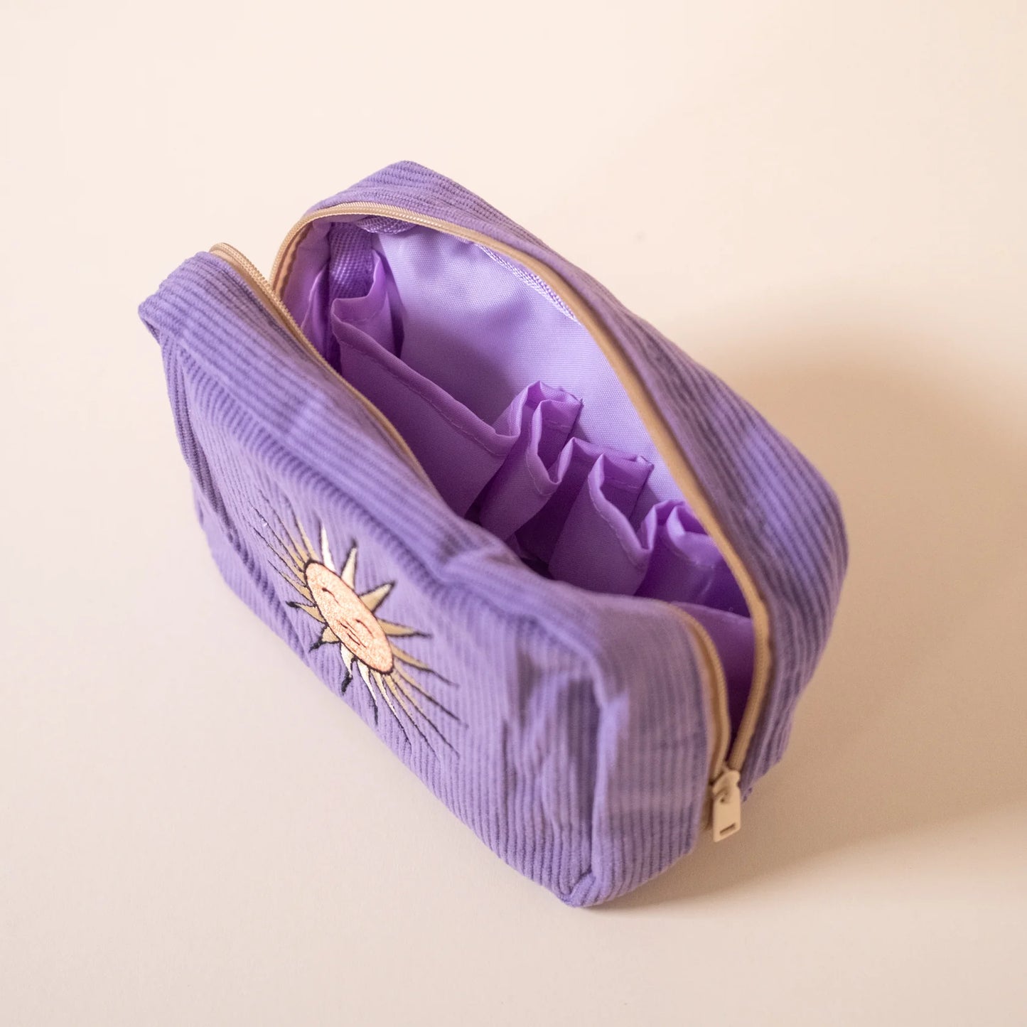 Lavender Corduroy Makeup Bag - THE BRISTOL ARTISAN