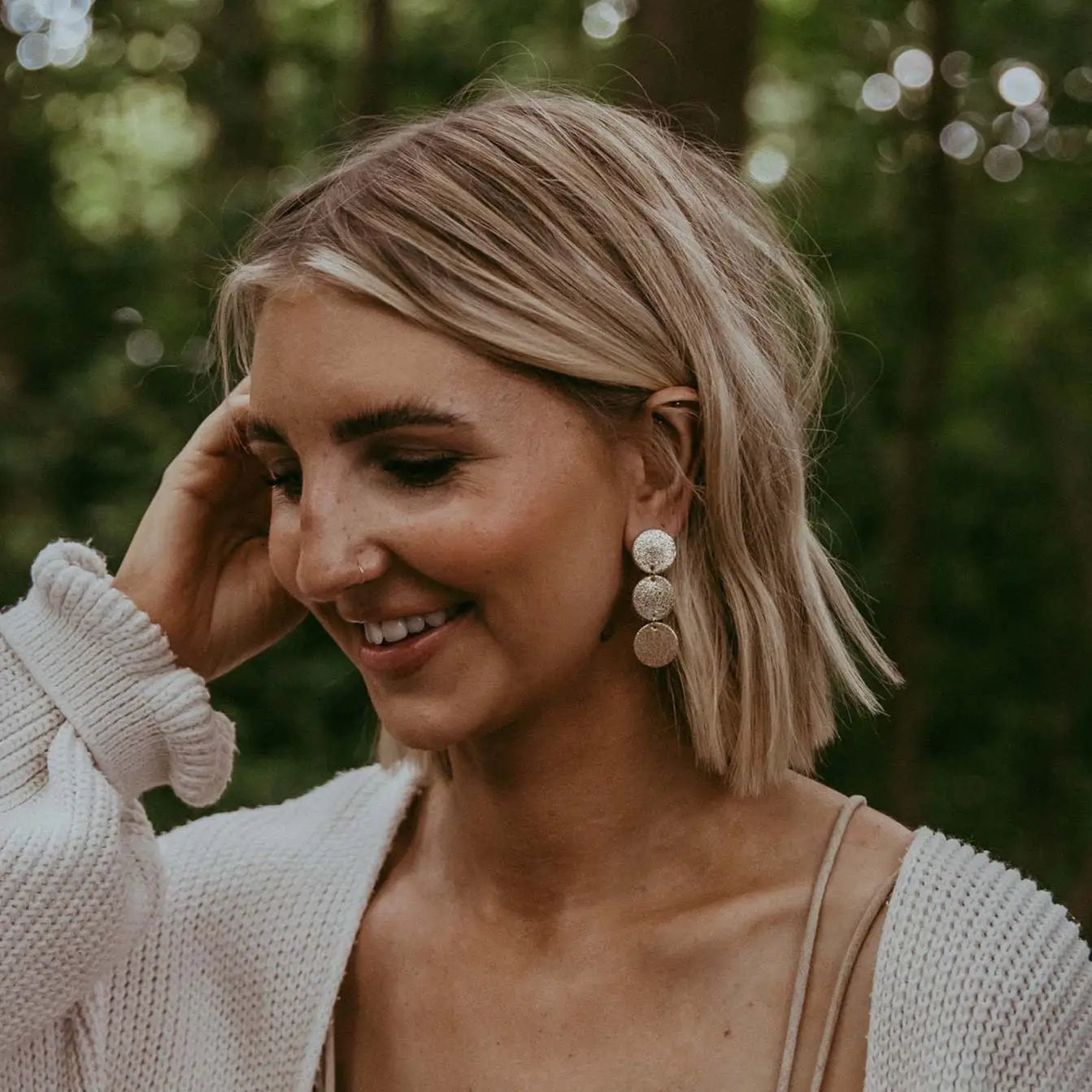 Steren Leather Statement Earrings - Gold - THE BRISTOL ARTISAN