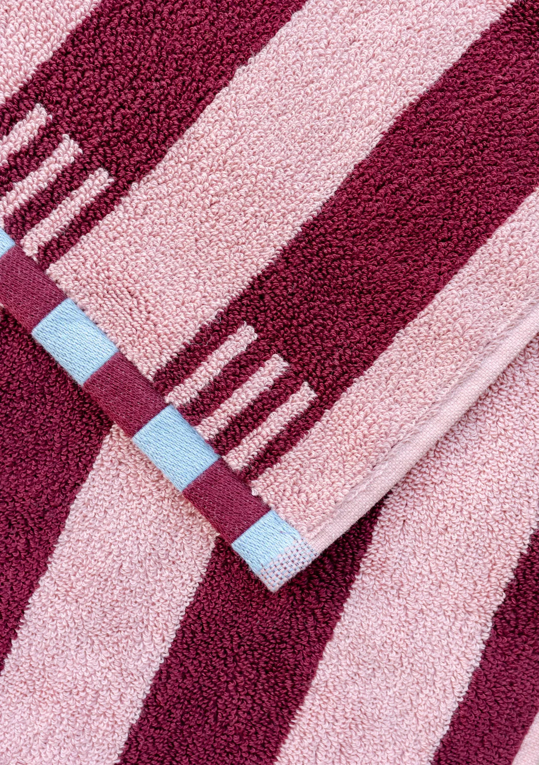Terry Cotton Towels in Pink Stripe - THE BRISTOL ARTISAN