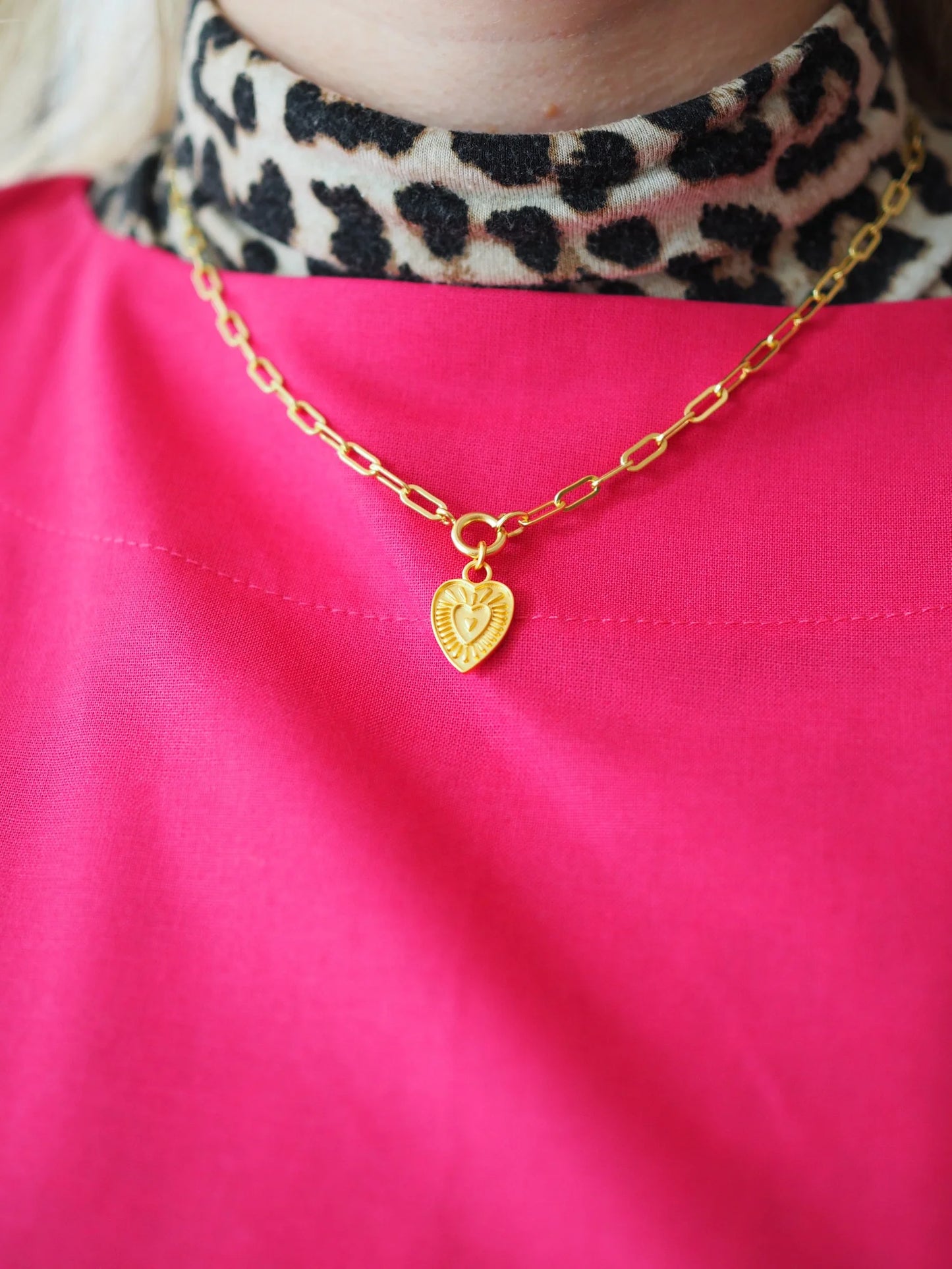 Love Heart Gold Charm Necklace - THE BRISTOL ARTISAN