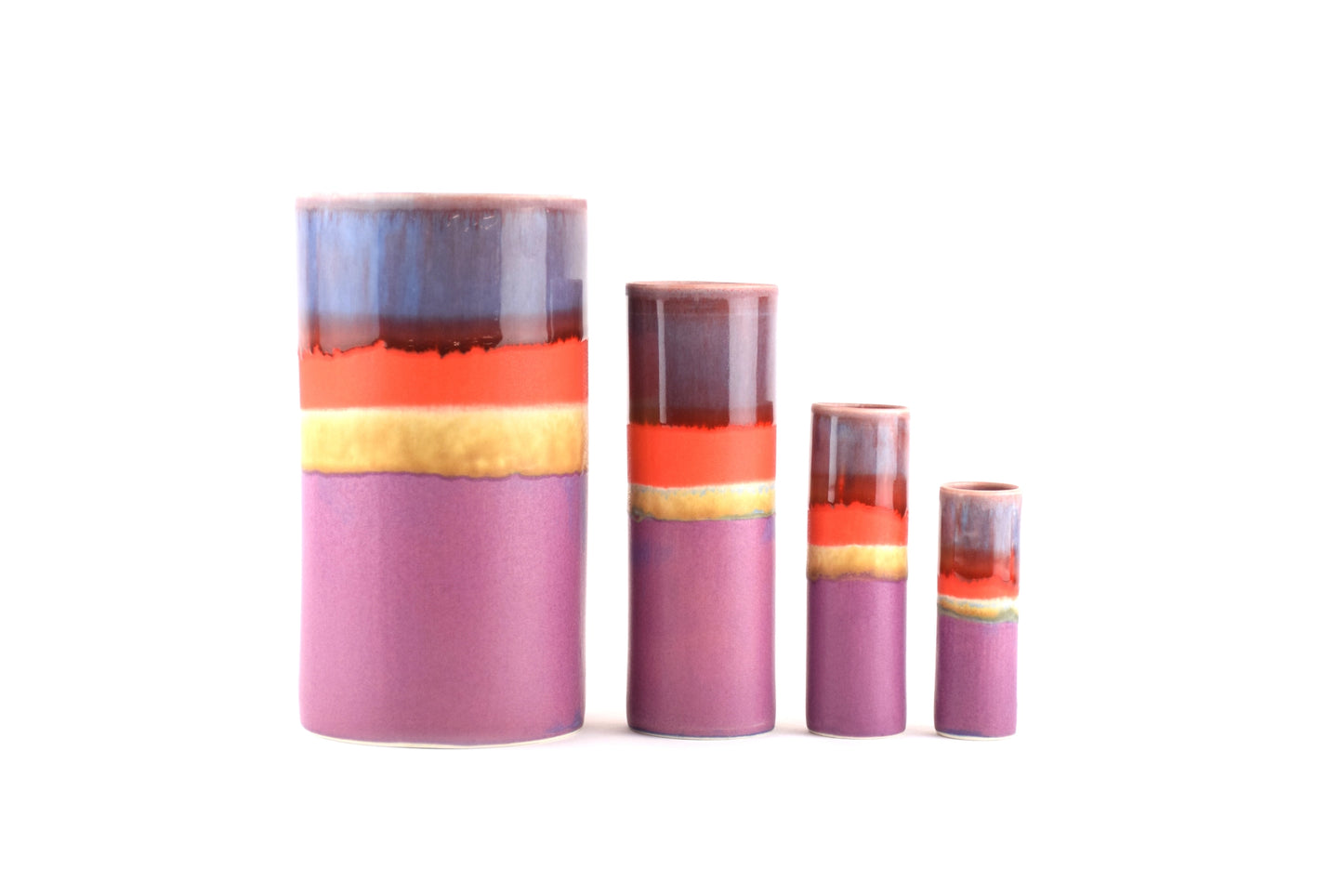 SGW Lab Cylindrical Vase - Plum & Orange