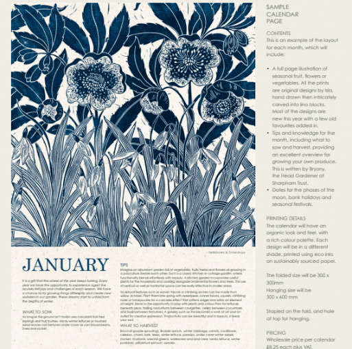 Growing Through the Seasons 2024 Calendar - The Bristol Artisan Handmade Sustainable Gifts and Homewares.