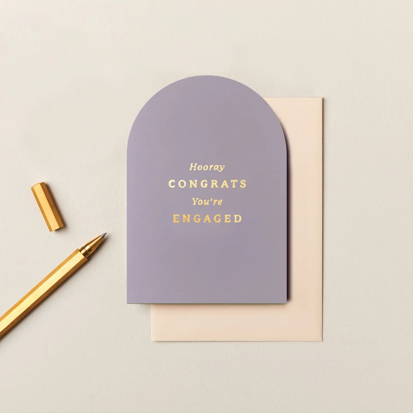 You're Engaged Arched Foiled Card