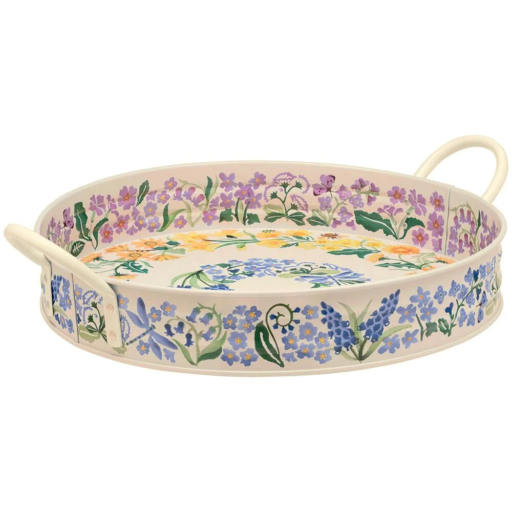 Large Wild Flower Walks Tin Tray with Handles - THE BRISTOL ARTISAN