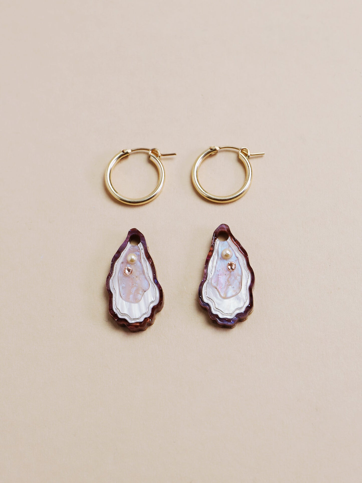 Oyster Hoops by Wolf and Moon