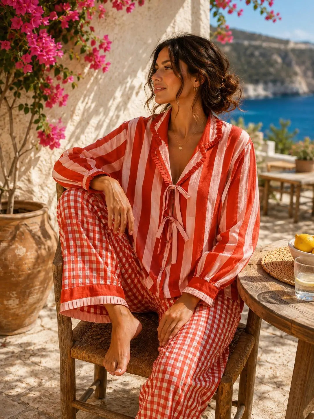 Pure Cotton Block Printed PJ's Orange - THE BRISTOL ARTISAN