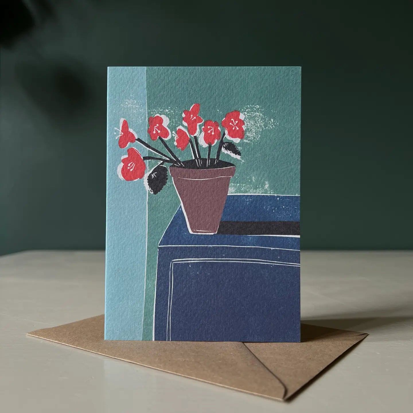 Red Begonias Card - THE BRISTOL ARTISAN