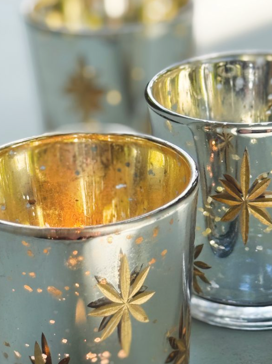 Stars Glass Votive tealight holder - THE BRISTOL ARTISAN