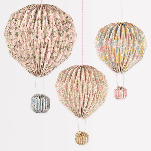 Set of three Liberty Origami Balloon Decorations - THE BRISTOL ARTISAN