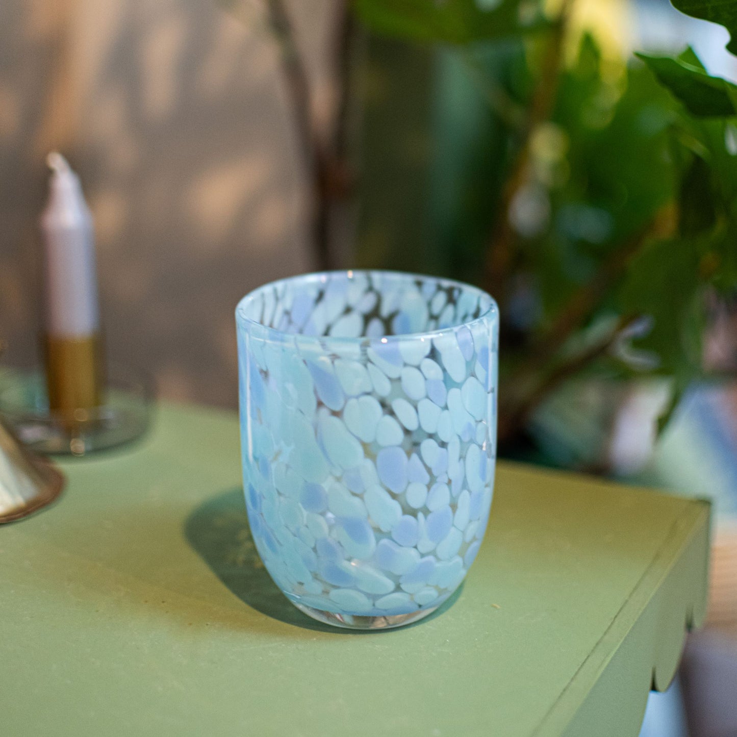 Speckled Glass Tumbler - Blue - THE BRISTOL ARTISAN