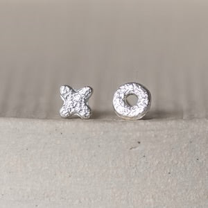 Sterling Silver Mini Studs Hugs and Kisses - THE BRISTOL ARTISAN