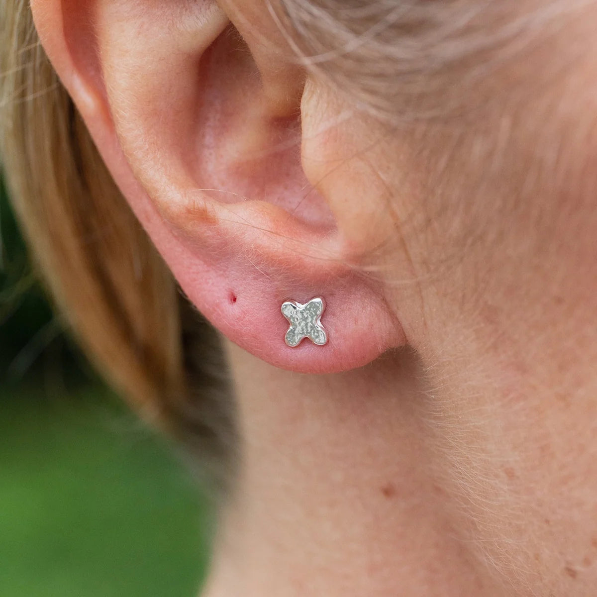 Sterling Silver Mini Studs Hugs and Kisses - THE BRISTOL ARTISAN