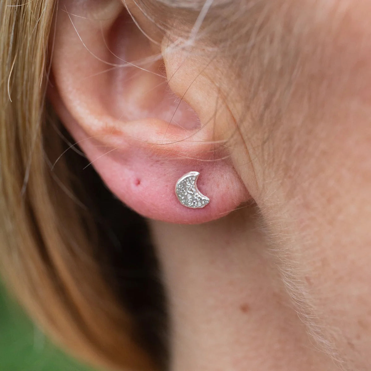 Sterling Silver Mini Studs Mismatch Moon and Star - THE BRISTOL ARTISAN