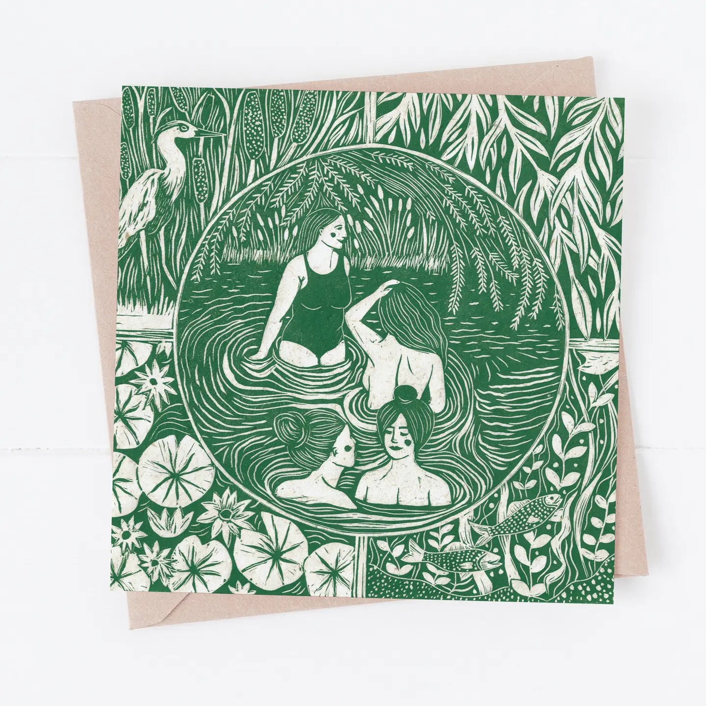 Still Water Card , Wild Swim, Rivers, Nature, Herons - THE BRISTOL ARTISAN