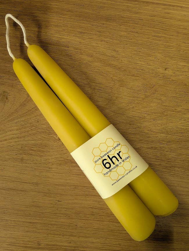 Traditional Hand Dipped Pure Beeswax Candles, 6hr burn time - THE BRISTOL ARTISAN