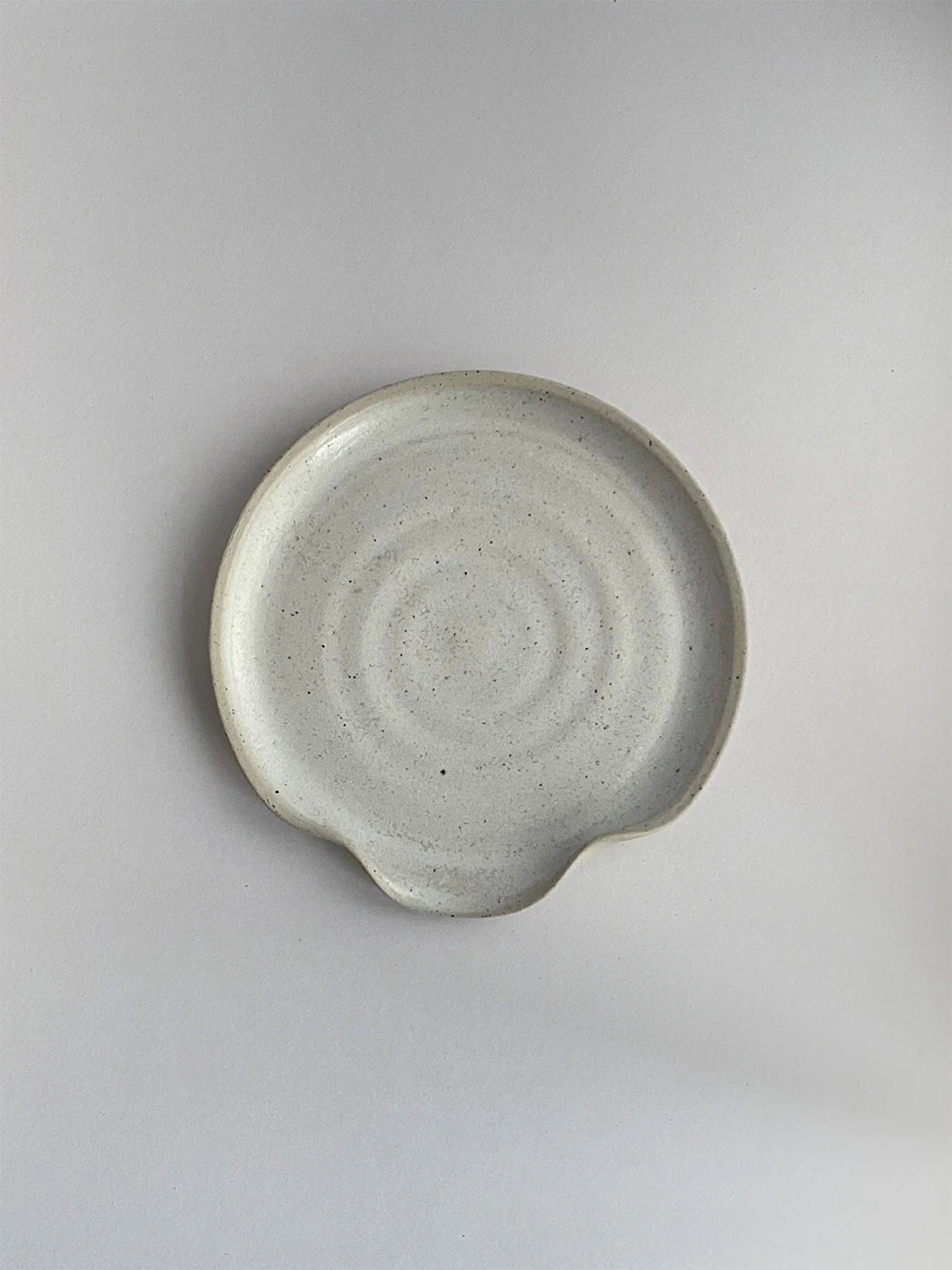Warm White Speckle Ceramic Spoon Rest - THE BRISTOL ARTISAN