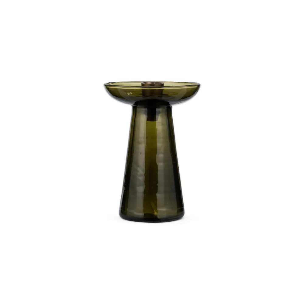 Olive Green recycled Glass Candleholder - THE BRISTOL ARTISAN