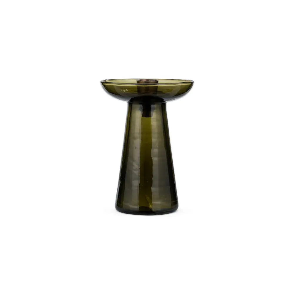 Olive Green recycled Glass Candleholder - The Bristol Artisan Handmade Sustainable Gifts and Homewares.