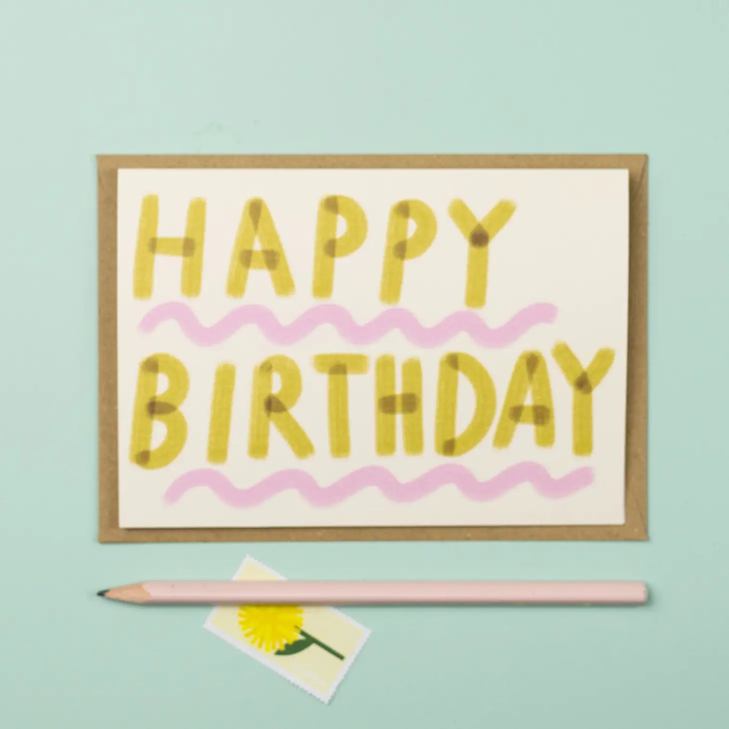 ‘Happy Birthday’ Pink and Green Card - THE BRISTOL ARTISAN