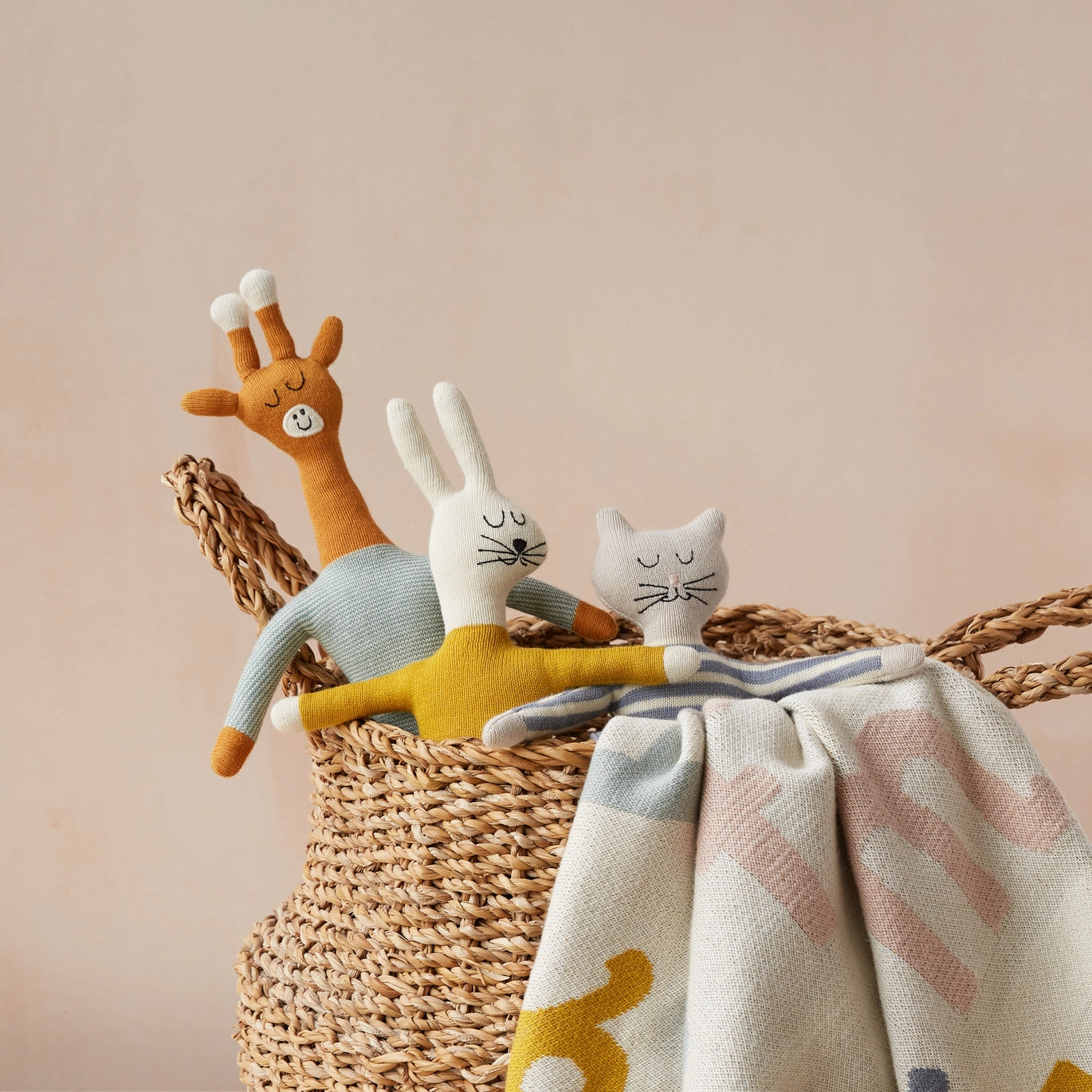 Cotton Knit Stuffed Animal Soft Toy - Citrus Rabbit - The Bristol Artisan Handmade Sustainable Gifts and Homewares.