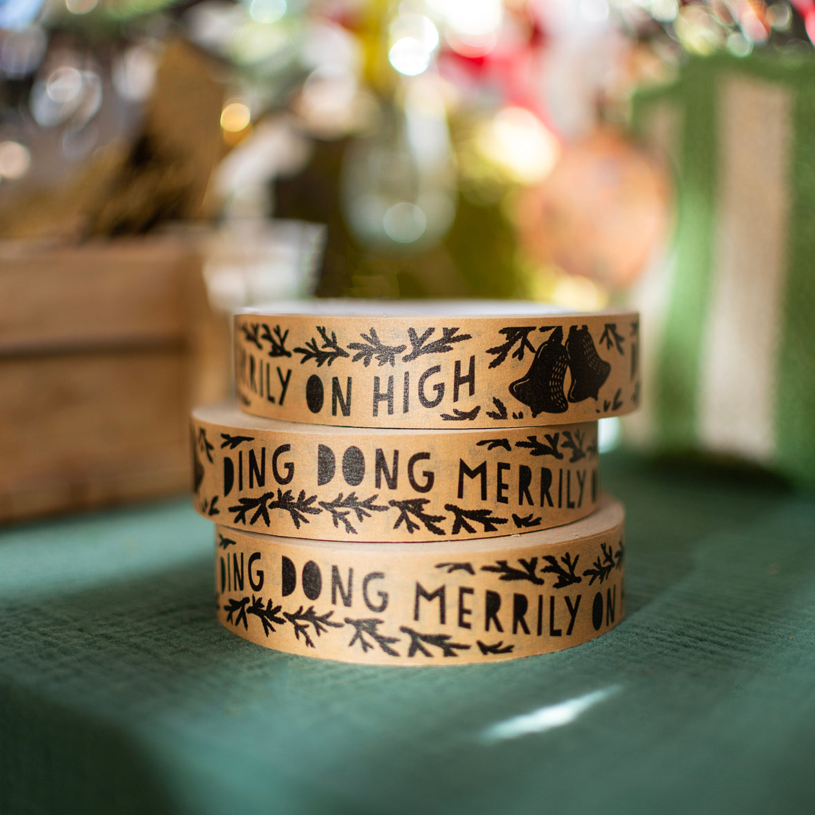 Kraft Paper Tape - Ding Dong Merrily - THE BRISTOL ARTISAN
