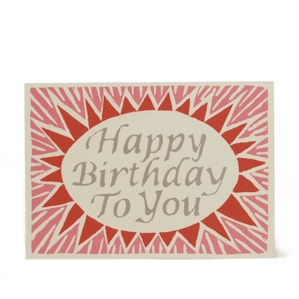 Happy Birthday To You Card Pink and Red - THE BRISTOL ARTISAN