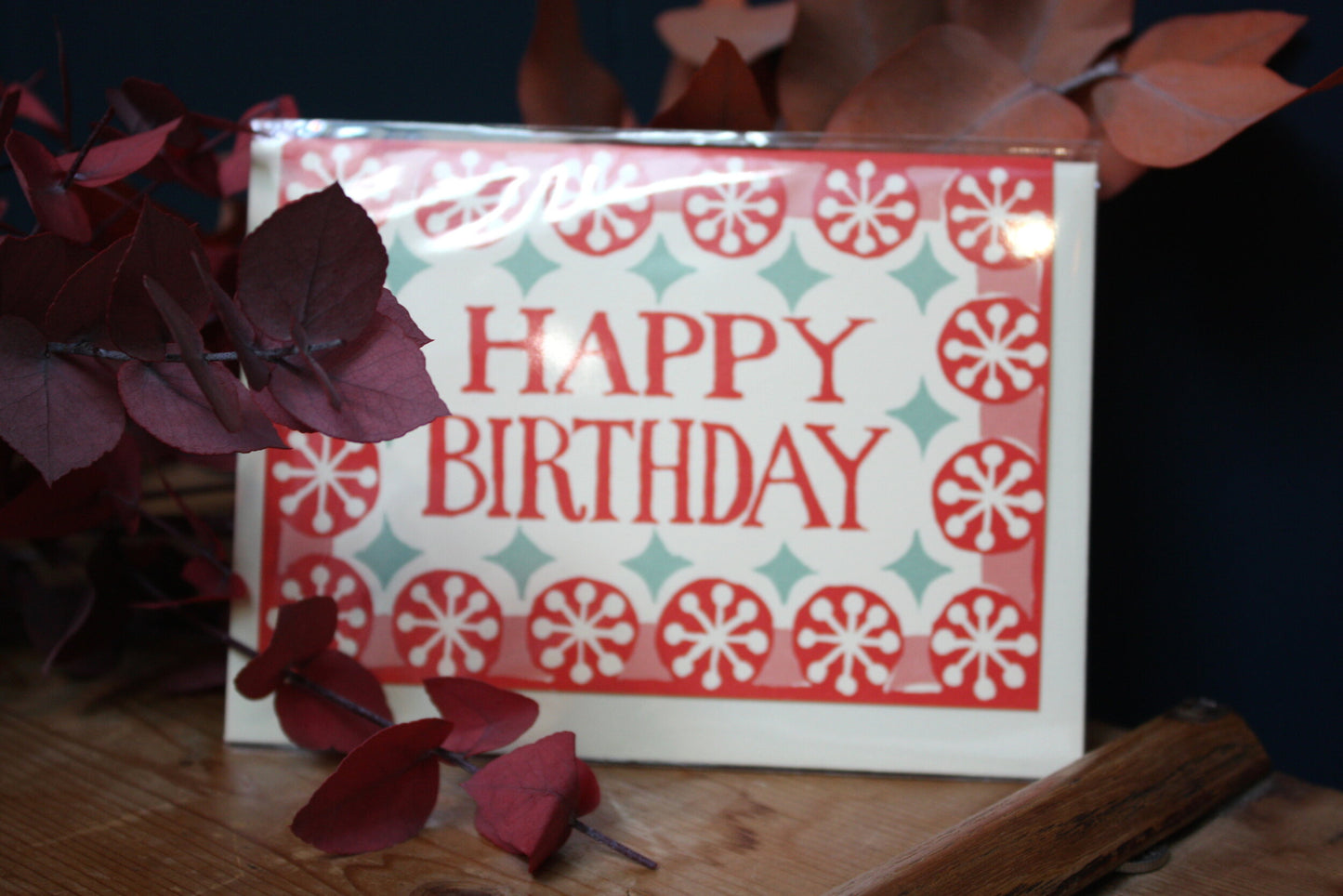 Happy Birthday card - coral & pink - THE BRISTOL ARTISAN
