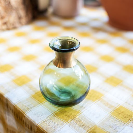 Mini Green Glass Vase - The Bristol Artisan Handmade Sustainable Gifts and Homewares.