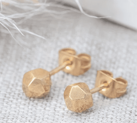 Mini meteorite earrings - gold - The Bristol Artisan Handmade Sustainable Gifts and Homewares.