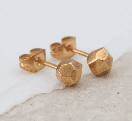 Mini meteorite earrings - gold - THE BRISTOL ARTISAN