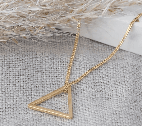 Simple Triangle Necklaces Small Triangle Necklace Gold