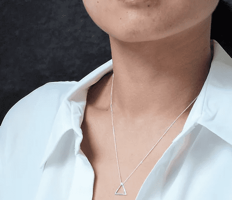 Small triangle necklace - silver - The Bristol Artisan Handmade Sustainable Gifts and Homewares.