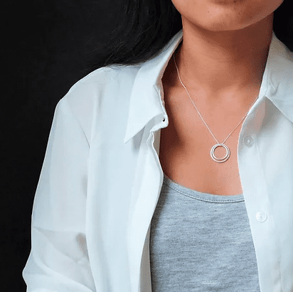 Double Circle Necklace - Silver - THE BRISTOL ARTISAN