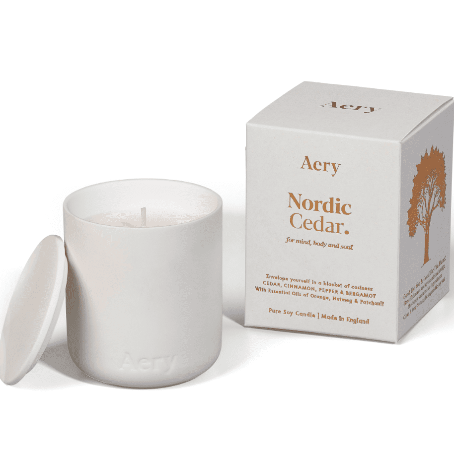 Nordic Cedar Scented Plant Based Wax Candle In A Reusable Clay Pot - THE BRISTOL ARTISAN