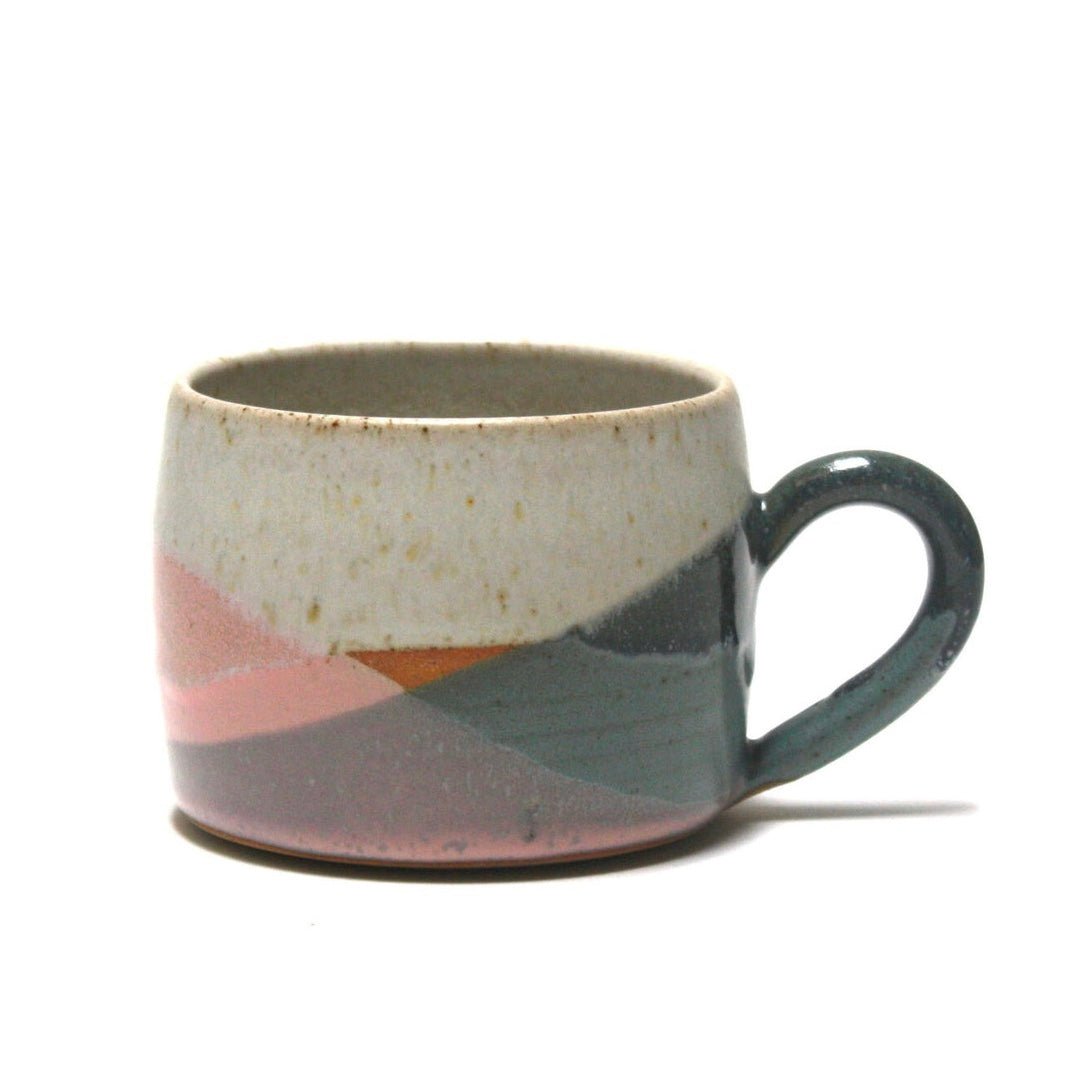 'Bristol' Trio Glaze Mug - Jade & pink - THE BRISTOL ARTISAN