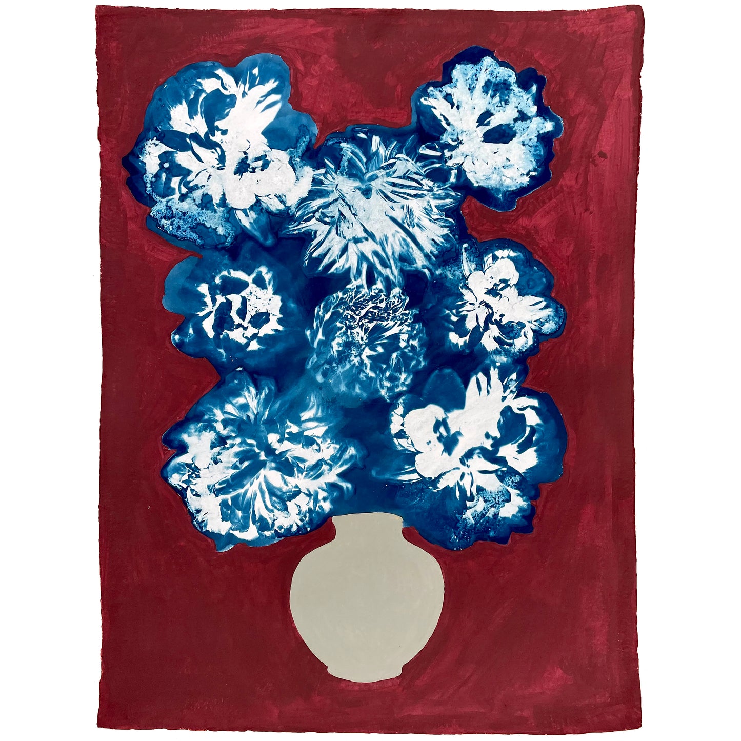 Dahlia Series, Vase Five - Original Artwork on paper - The Bristol Artisan Handmade Sustainable Gifts and Homewares.