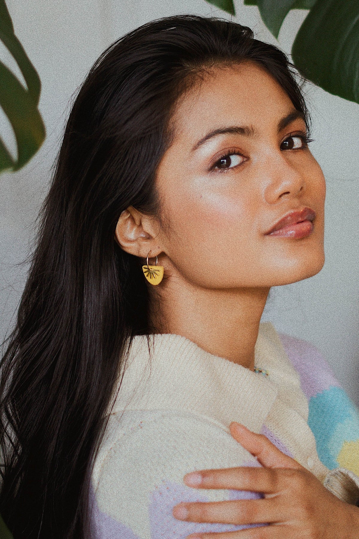 Sun ray hoops in teal - The Bristol Artisan Handmade Sustainable Gifts and Homewares.