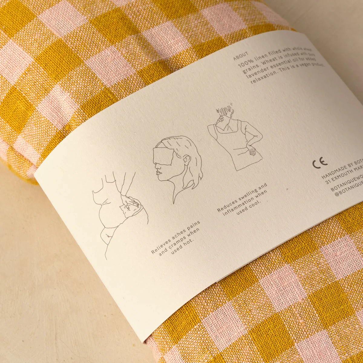 Multi-use lavender therapy Pillow - Wes gingham - The Bristol Artisan Handmade Sustainable Gifts and Homewares.