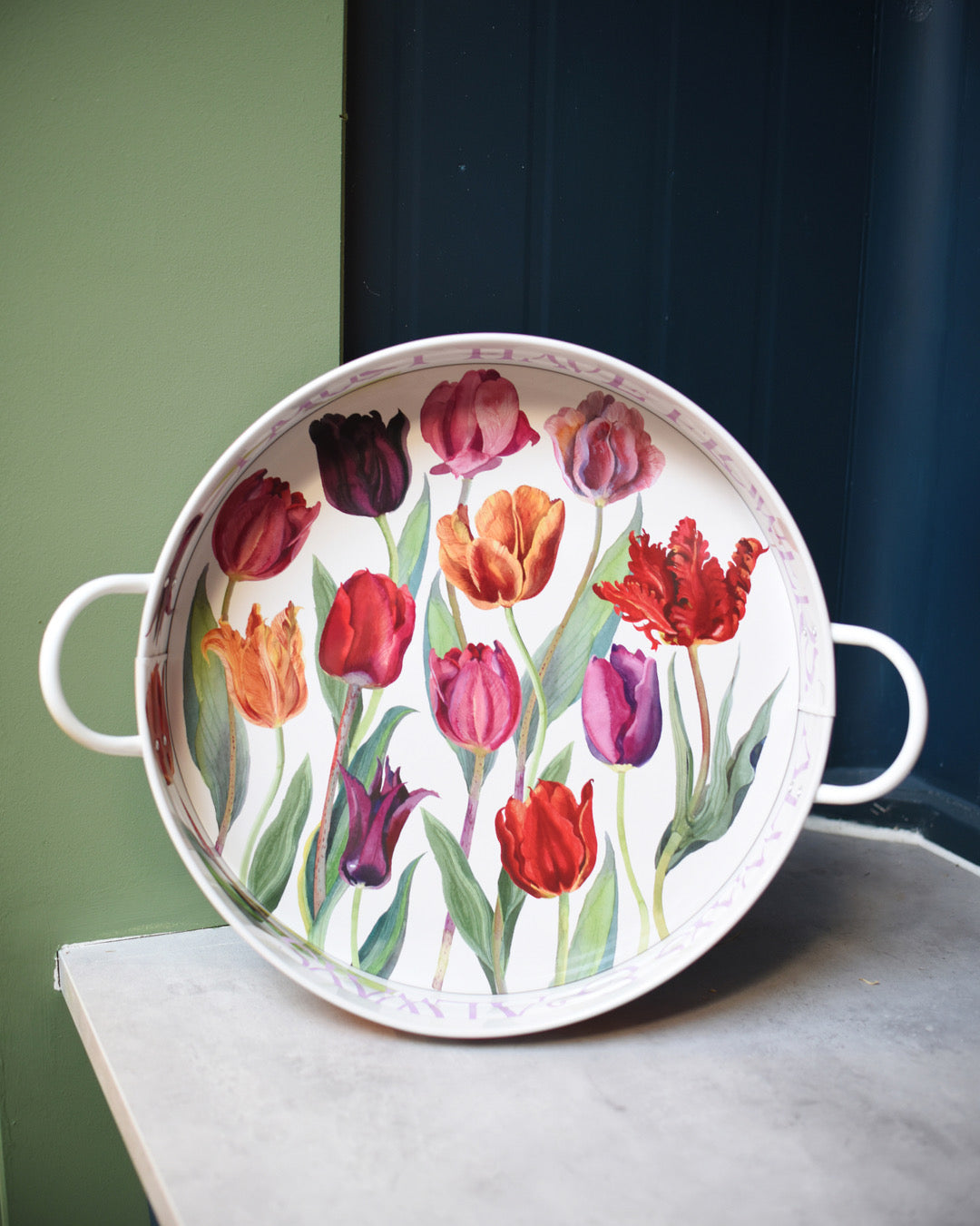 Large Tulip Tin Tray with Handles - THE BRISTOL ARTISAN