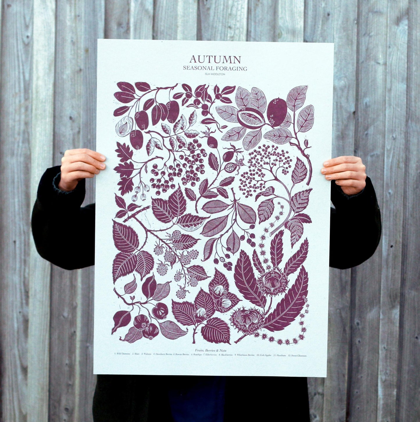 Autumn foraging print - The Bristol Artisan Handmade Sustainable Gifts and Homewares.