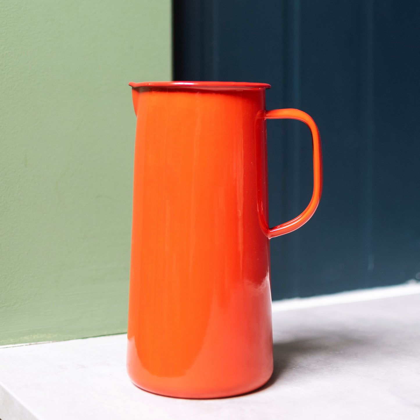 Enamel 3 pint jug - Red/orange - The Bristol Artisan Handmade Sustainable Gifts and Homewares.