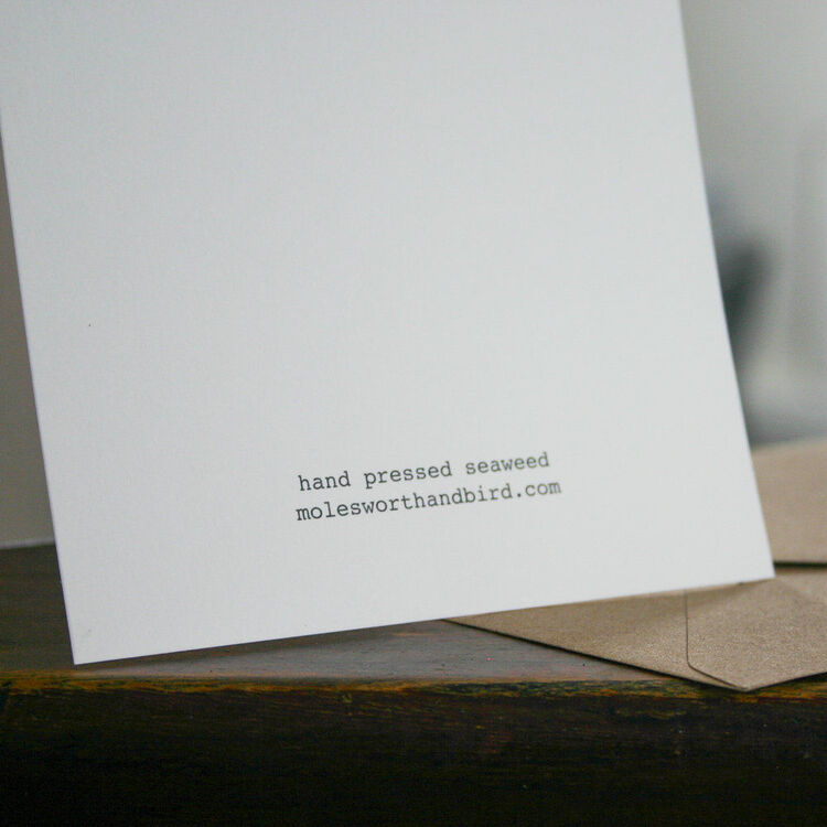Hand pressed Sea Oak card - The Bristol Artisan Handmade Sustainable Gifts and Homewares.