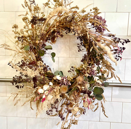 Foraged Dried Flower Wreath - THE BRISTOL ARTISAN