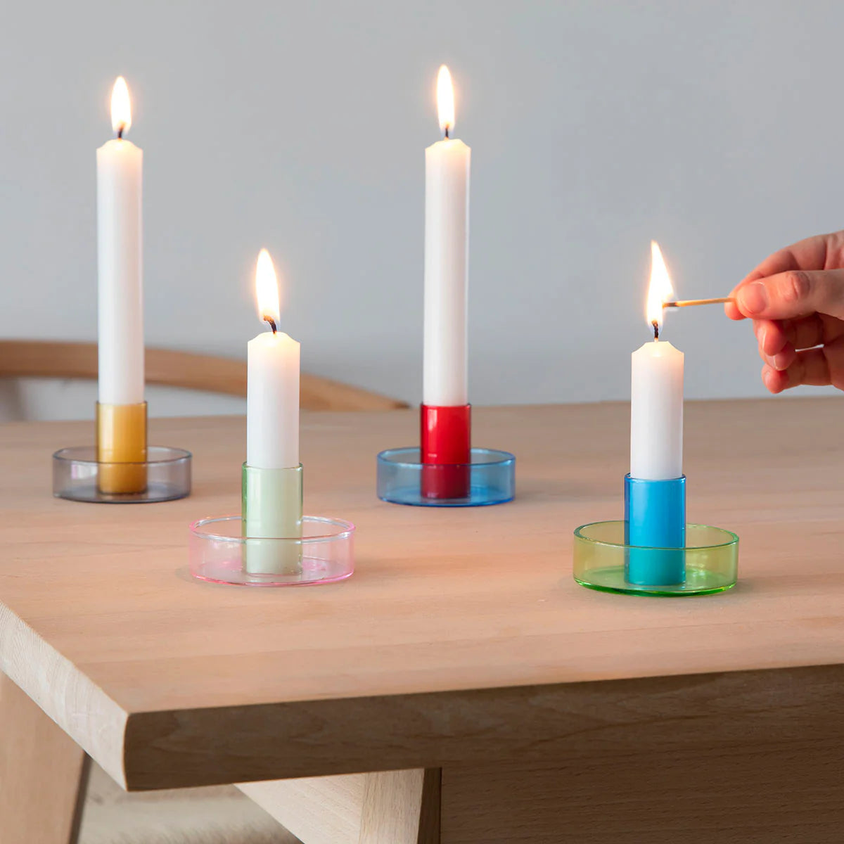 Duo Tone Candle Holder - Pink & Green - THE BRISTOL ARTISAN