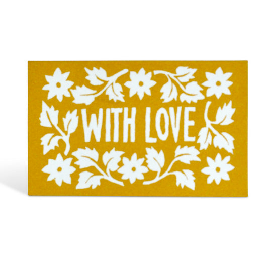 Mustard Leaves and Stars With Love Gift Cards - pack of 6 - THE BRISTOL ARTISAN