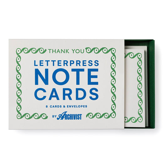 ‘Thank You’ Green Notecards Set - THE BRISTOL ARTISAN