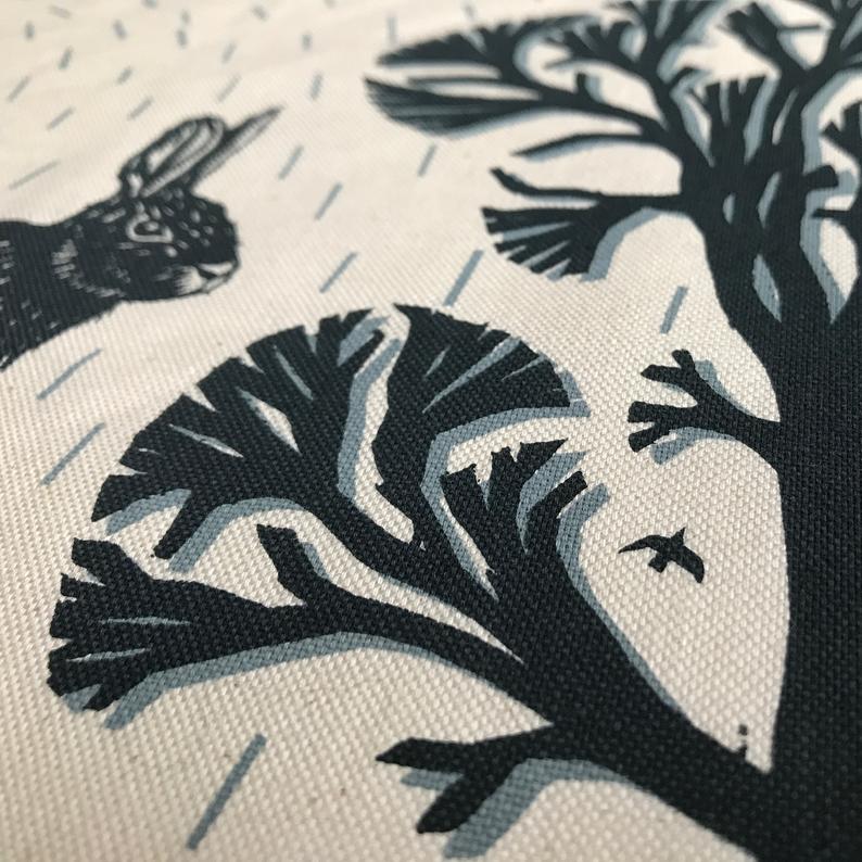 Leapng Hare cotton Tea Towel - THE BRISTOL ARTISAN
